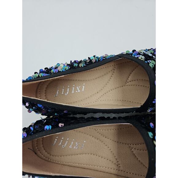 Jijixi Sequins Comfort Loafers Size 235 US 7 - Picture 4 of 5